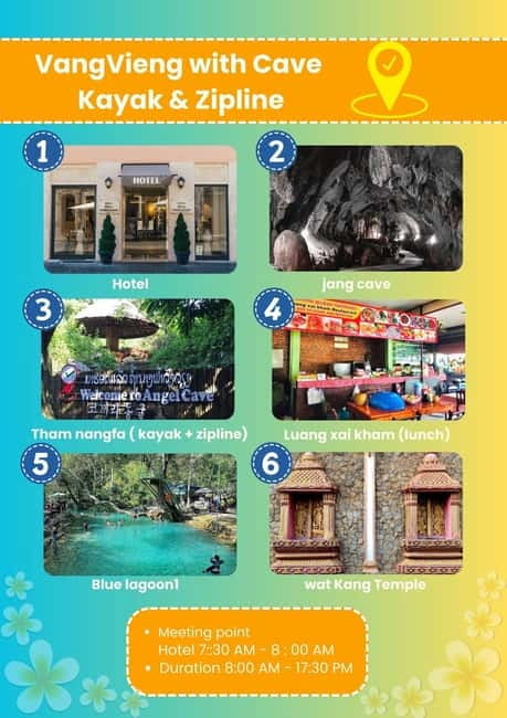 From Vientiane: Vang Vieng Tour with Cave Kayak & Zipline - What the $113 price really covers