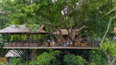 Kuang Si Waterfall, Tree Top Cafe, Ziplining