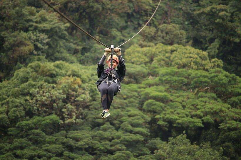 Kuang Si Waterfall, Tree Top Cafe, Ziplining - Arriving at Kuang Si Waterfall