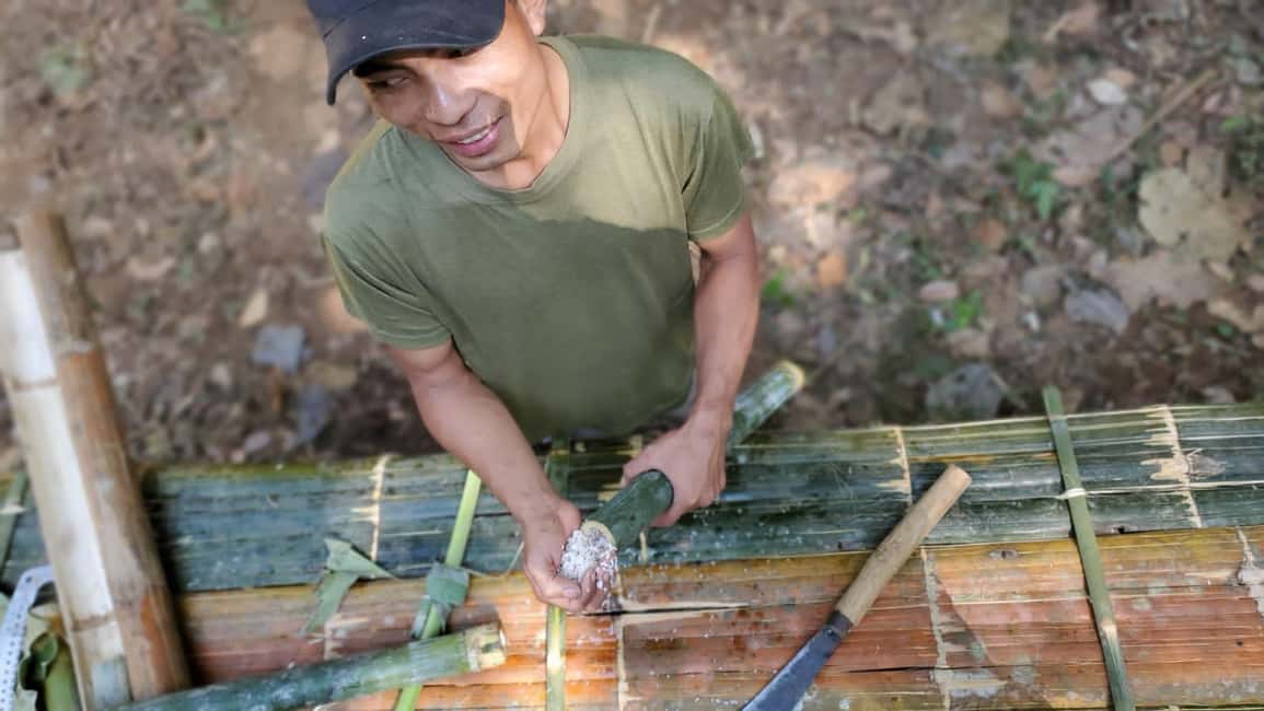 Luang Prabang: Bamboo Forest Cooking-class & Farm Visit - Preparing rice, meat, or fish over natural materials