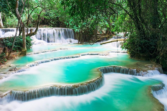 The turquoise pools below Kuang Si Falls, south of Luang Prabang