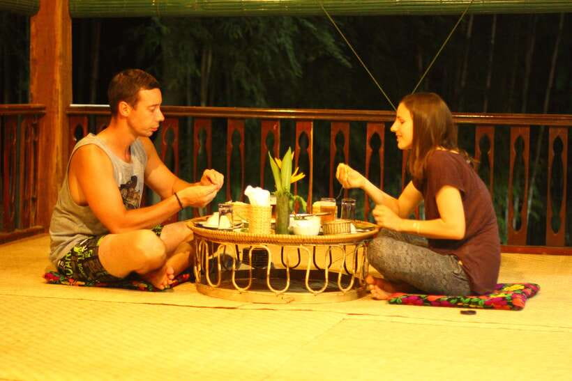 Luang Prabang: Evening Cooking Class & Local Baci Ceremony - Music after dinner, with rice fields beyond