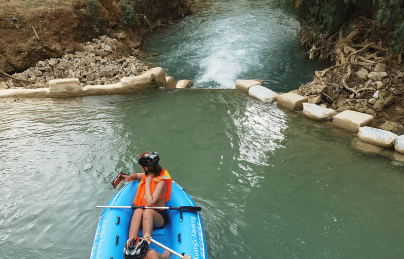 Luang Prabang: Kuang Si Waterfall Jungle Rafting - A quick burst of water near Kuang Si