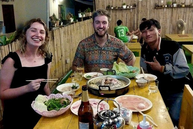 Luang Prabang Mekong Sunset Cruise and Hot Pot Dinner - Learning SinDat at a local dinner