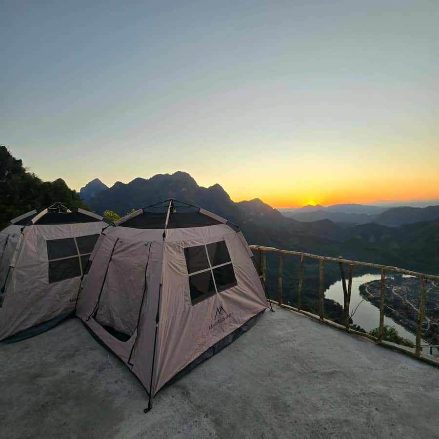Overnight Camping At nong khiaw view point, 360 view - A 2 p.m. start, with one important timing warning