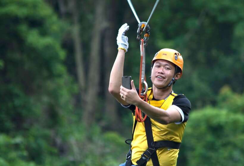 Vang Vieng: Half-Day Zip Lining with Cave Exploration Option - Six or seven forest lines above Vang Vieng