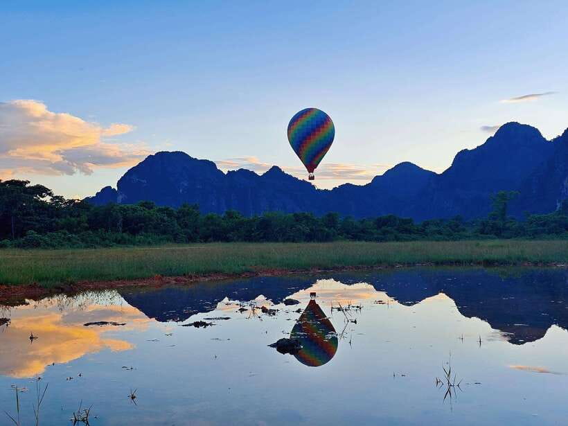 Vang Vieng: Hot Air Balloon and Go Kart Ride - From peaceful skies to four hours behind the wheel