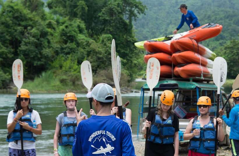 Vang Vieng: Tham Nangfar and Tham Nam Day Tour with Kayaking - Optional ziplining and added stops